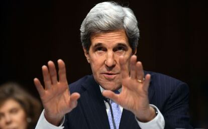 John Kerry, durante su comparecencia en el Senado.