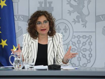 La ministra portavoz y de Hacienda, María Jesús Montero, comparece en la rueda de prensa posterior al Consejo de Ministros.
