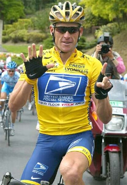 Lance Armstrong, en la última etapa de su sexto Tour victorioso.