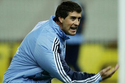 Juan Ramón López Caro, durante el entrenamiento de ayer en Atenas.