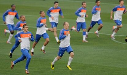 La selección holandesa, durante un entrenamiento.