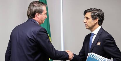 Jair Bolsonaro y José María Álvarez-Pallete.