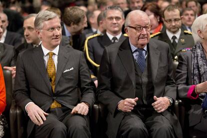 Felipe y Alberto II de Bélgica, en Bruselas, en 2014.