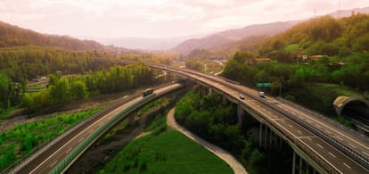 Tramo de la autopista italiana A1, entre las ciudades de Milán y Nápoles, operada por Austostrade per l’Italia.