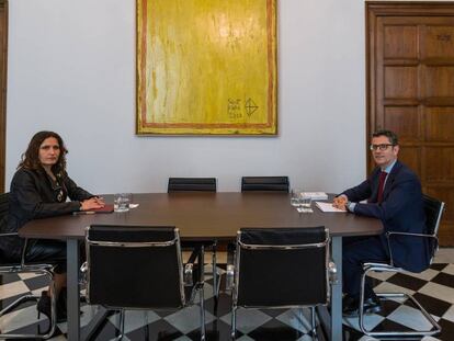 La consellera de Presidencia, Laura Vilagrà, y el ministro de Presidencia Féliz Bolaños, en una imagen de archivo.