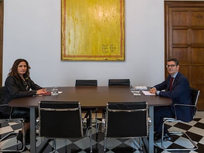 La consellera de Presidencia, Laura Vilagrà, y el ministro de Presidencia Féliz Bolaños, en una imagen de archivo.