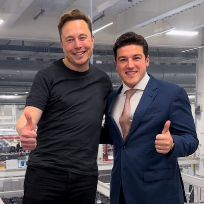 Elon Musk y Samuel García, durante una reunión en Austin (EE UU), el 2 de marzo de 2023. 