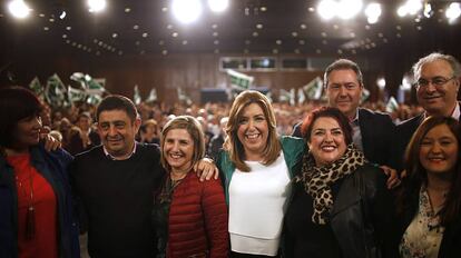 Susana Díaz, en el acto del PSOE celebrado este sábado en Sevilla.