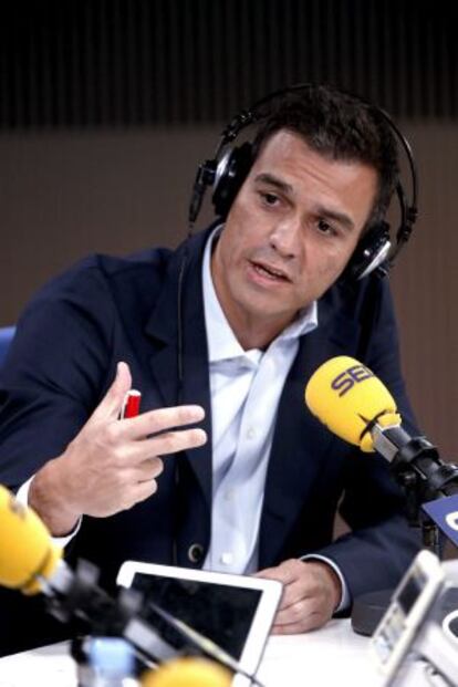 Pedro Sánchez durante su entrevista en la cadena SER.