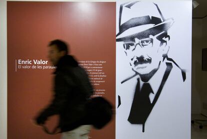 Un panel de la exposición <i>Enric Valor, el valor de les paraules</i>, que hoy se inaugura en Alicante.