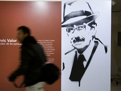 Un panel de la exposición <i>Enric Valor, el valor de les paraules</i>, que hoy se inaugura en Alicante.