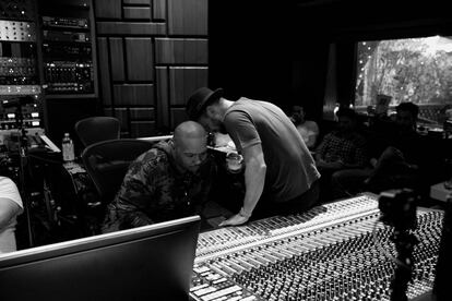 Justin Timberlake, junto al productor Timbaland.