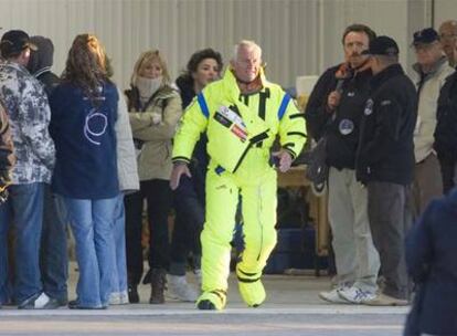 Michel Fournier, cuando se disponía a batir el récord de salto en caída libre.