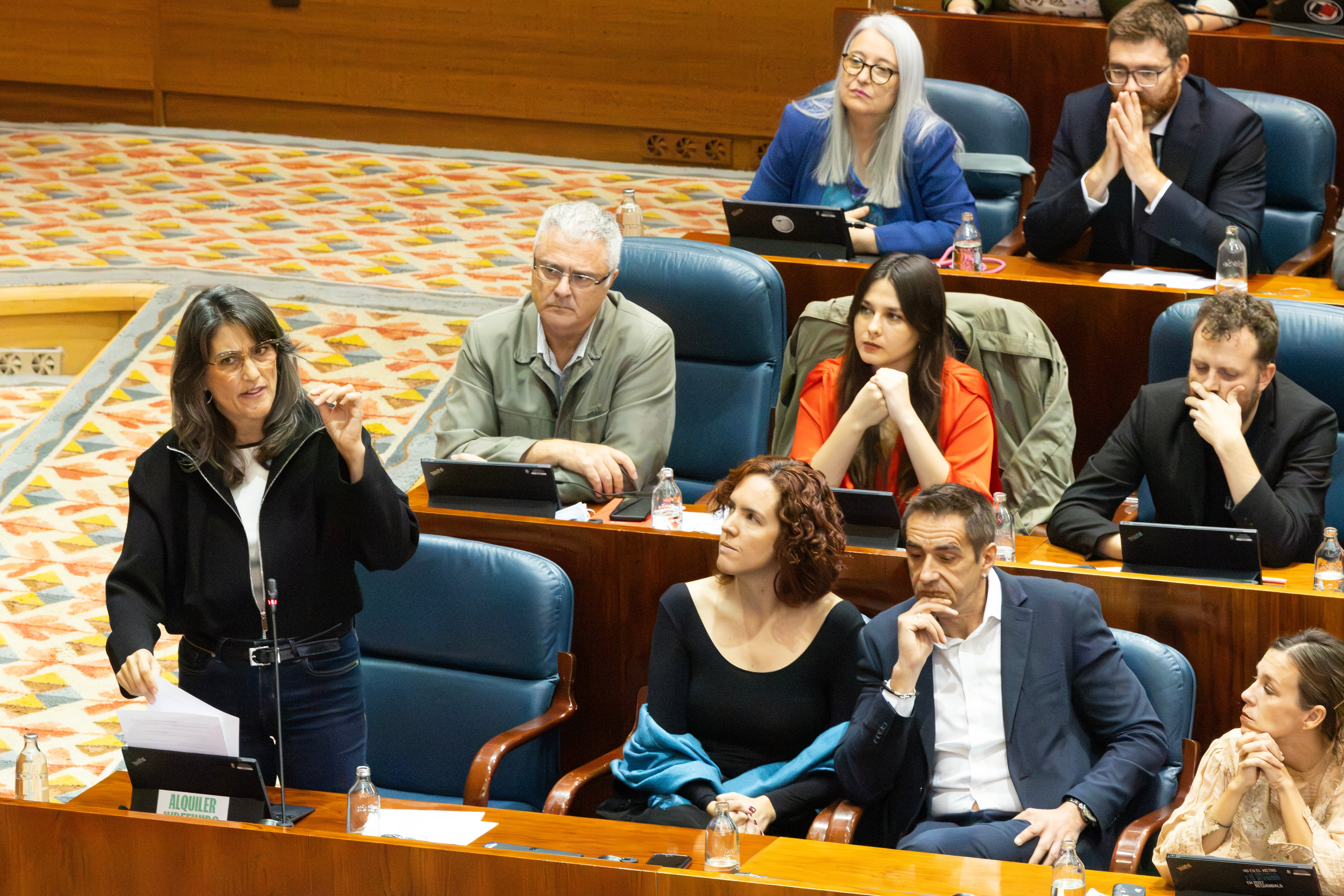 Manuela Bergerot, este jueves, durante us intervención en la Asamblea.