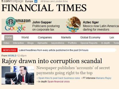 Imagen de la portada de la web de Financial Times