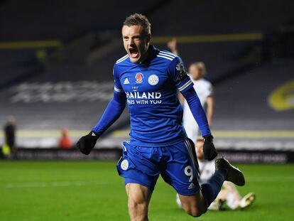 Jamie Vardy celebra un gol ante el Leeds hace una semana.