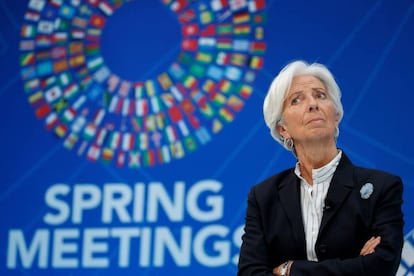 La directora gerente del Fondo Monetario Internacional, Christine Lagarde, participa en un evento en Washington, este miércoles.