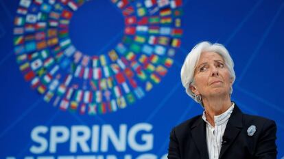 La directora gerente del Fondo Monetario Internacional, Christine Lagarde, en un evento en Washington.