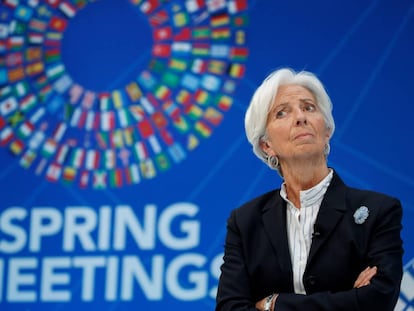 La directora gerente del Fondo Monetario Internacional, Christine Lagarde, participa en un evento en Washington, este miércoles.