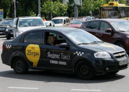 Un coche de Yandex, en Rusia.