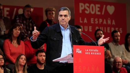 El secretario general del PSOE, Pedro Sánchez, en un acto de su partido este sábado en Madrid.