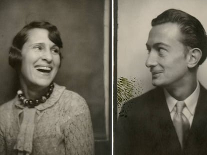 Autoretrats de Gala i Dalí en un fotomaton, el 1929.