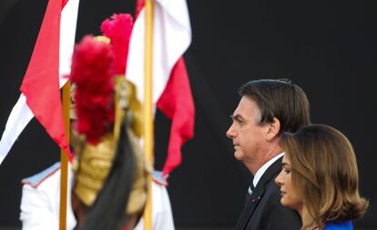 Jair e Michelle Bolsonaro no dia 17, em evento do Exército.