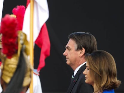 Jair e Michelle Bolsonaro no dia 17, em evento do Exército.