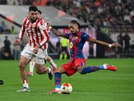 Raphinha marca el 4-0 ante el Athletic.