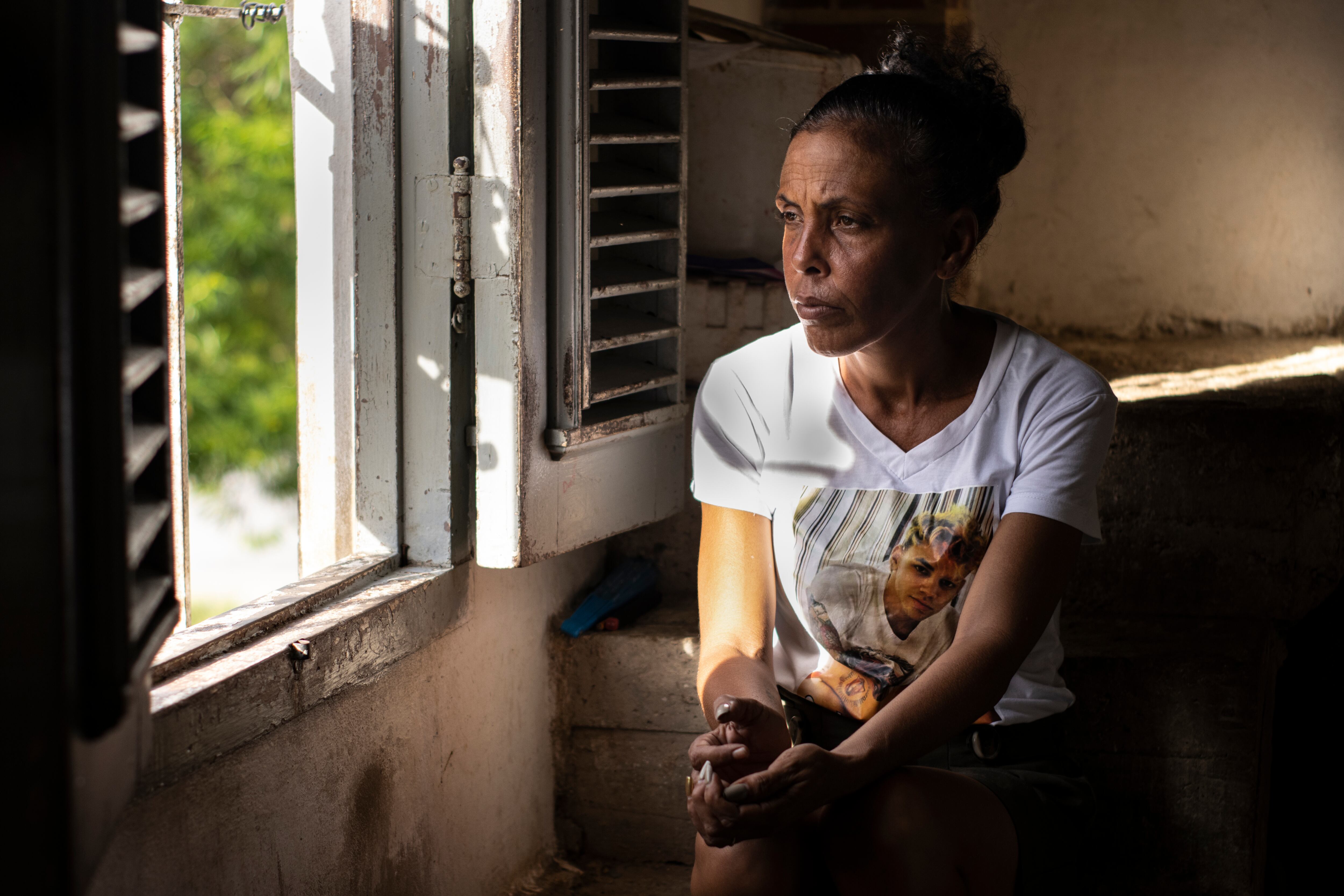 Yenisey Taboada, madre del preso político Duannis León Taboada, en La Habana.