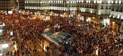 Manifestación sindical celebrada en la Puerta del Sol en 2010.