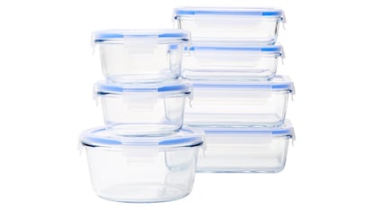14 récipients en verre pour stocker la nourriture.
