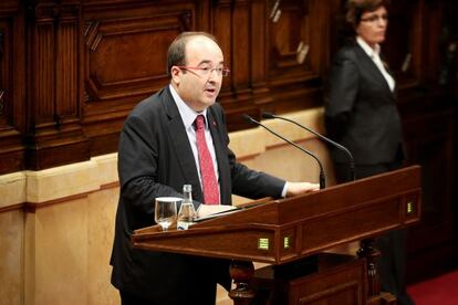 Miquel Iceta en su intervenci&oacute;n en el debate de pol&iacute;tica general.