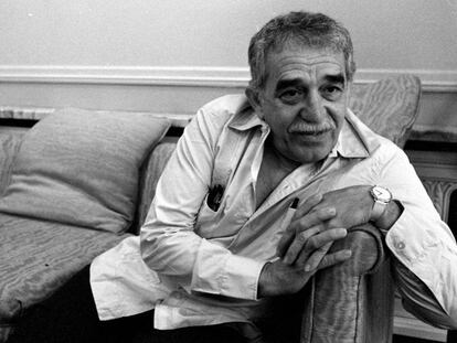 O escritor Gabriel García Márquez durante uma entrevista em 1990.