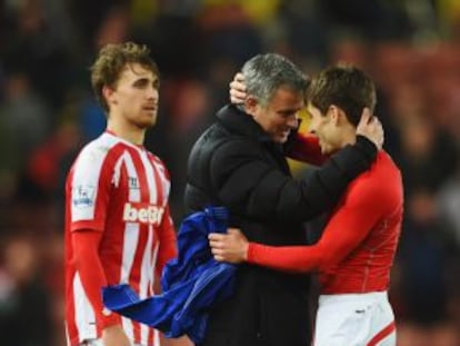 Mourinho y Bojan, tras el &uacute;ltimo encuentro.