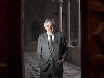 Pasqual Maragall, antes de la entrevista, en el Palau de la Generalitat.