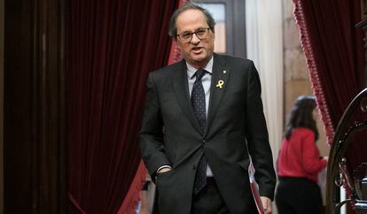 Quim Torra, en el Parlament.