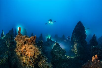 The Valley of the 200 Volcanoes in the Mediterranean Seas near Panarea, Italy

