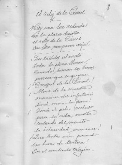 'El reloj de la cárcel', poema de Francisco Machado.