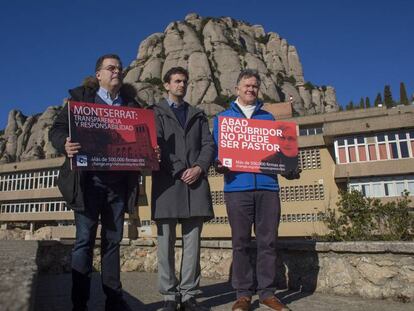 Juan Cuatrecasas, Miguel Hurtado y Peter Saunders, en Montserrat este mes.