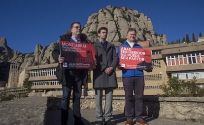 Juan Cuatrecasas, Miguel Hurtado y Peter Saunders, en Montserrat este mes.