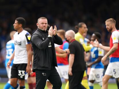 El entrenador del Derby County, Wayne Rooney, tras el partido contra el Peterbrough el sábado pasado.