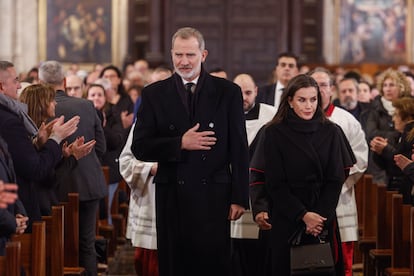 El rey Felipe y la reina Letizia llegan al funeral por las víctimas de la dana.