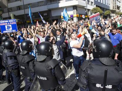 Protesta de los pescadores del cerco en Santiago