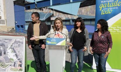 Acto electoral de EH Bildu este lunes en Bilbao.