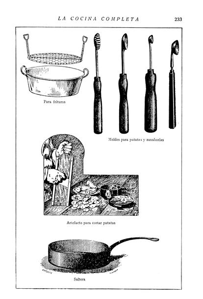 Ilustración del interior de Enciclopedia Culinaria. La Cocina Completa, de María Mestayer De Echagüe, Marquesa de Parabere (Editorial Espasa-Calpe).
