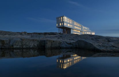 Exterior del hotel Fogo Island Inn, ubicado en esta isla en la costa noreste de Terranova (Canadá).