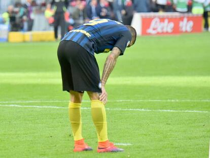 La frustración de Icardi al malograr un penalti el pasado domingo.