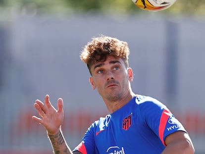 Griezmann, en el entrenamiento de este viernes.