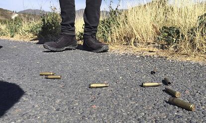 Los restos de una persecución hace unos meses en Chilapa.